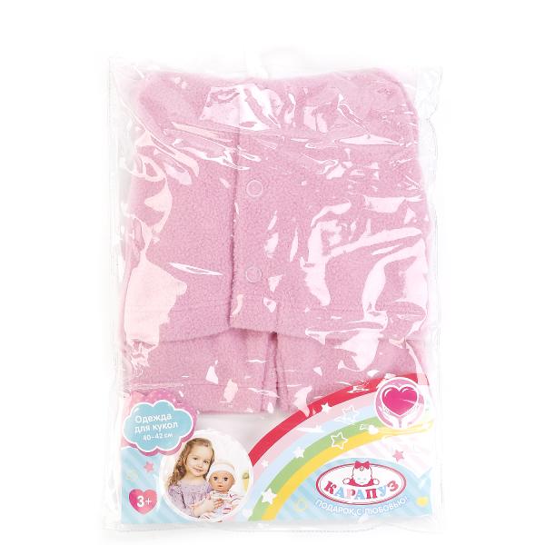 Комплект одежды для куклы 40-42 см – флис розовый  